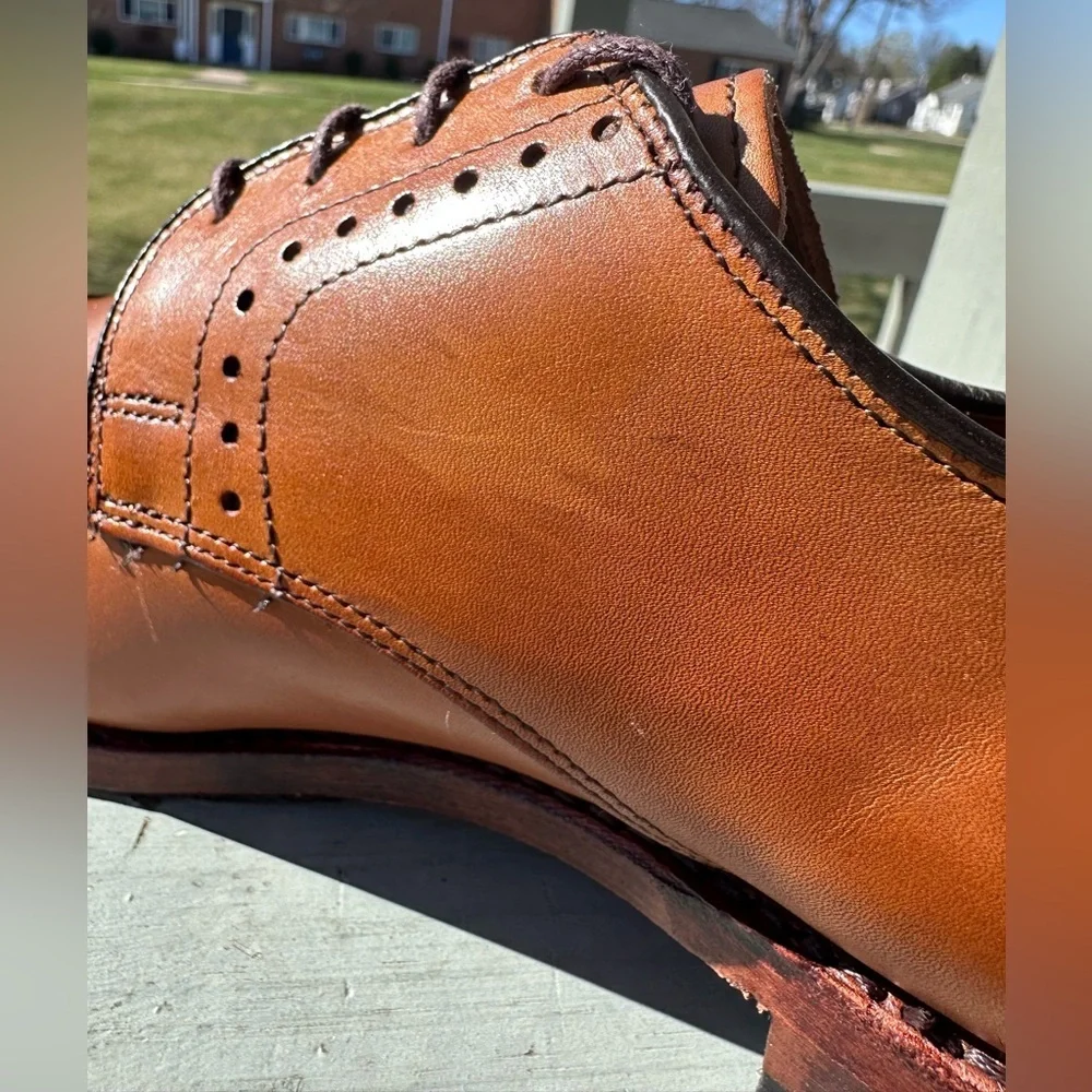 ALLEN EDMONDS NWOB 10.5 Clifton Cap Toe Lace Up Oxford Walnut Calfskin Shoes USA